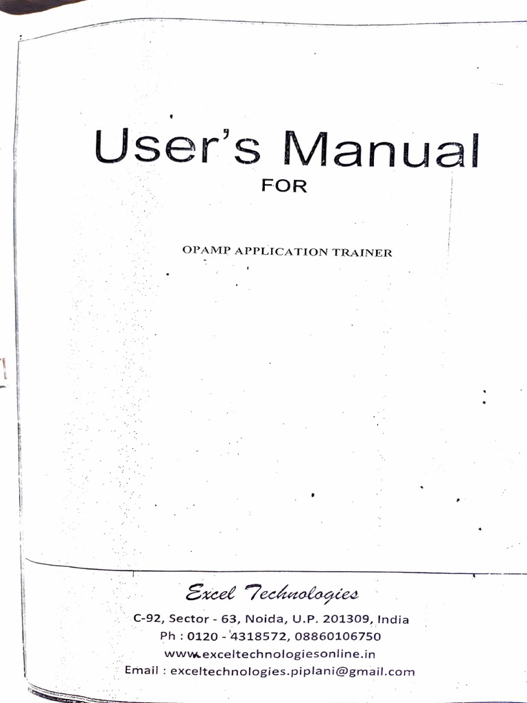 OP-AMP Application Trainer Manual | PDF | Operational Amplifier