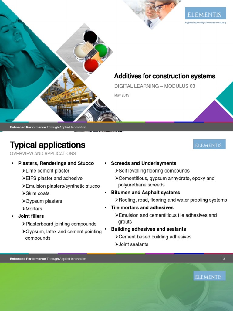 03 - Additives For Construction Systems | PDF | Rheology | Plaster