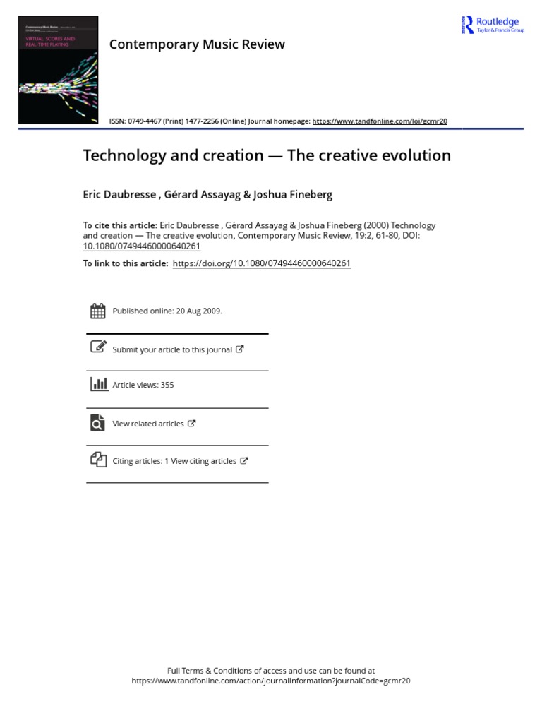 Technology's Impact on Music Creation | PDF | Conceptual Model ...