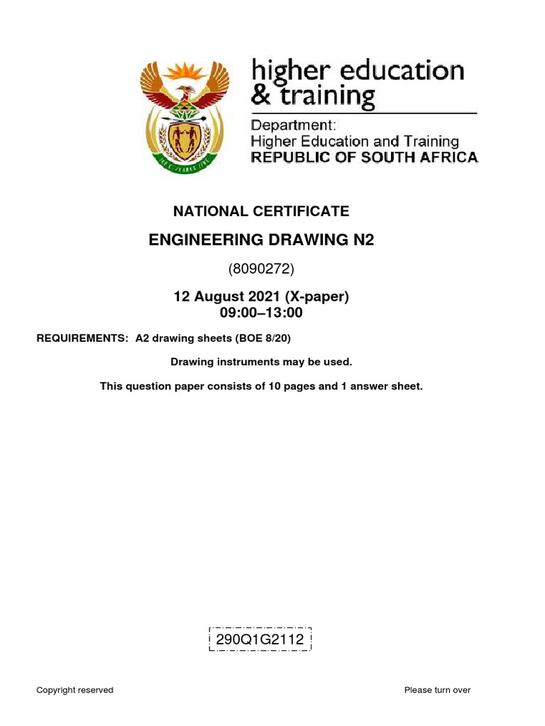 Engineering Drawing N2 National Certificate PDF Screw Drawing