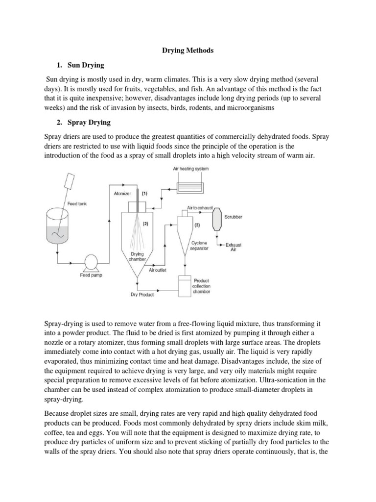 Drying Methods PDF Food And Drink Foods