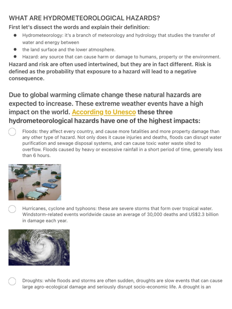 What Are Hydrometeorological Hazards Pdf Hazards Flood