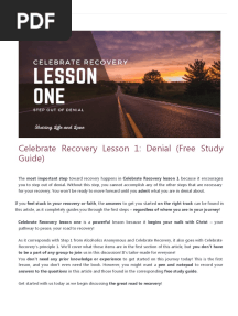 Celebrate Recovery Lesson 1 - Denial (Free Study Guide) - Sharing Life and Love