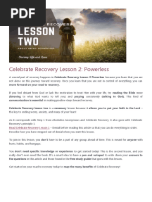Celebrate Recovery Lesson 2 - Powerless