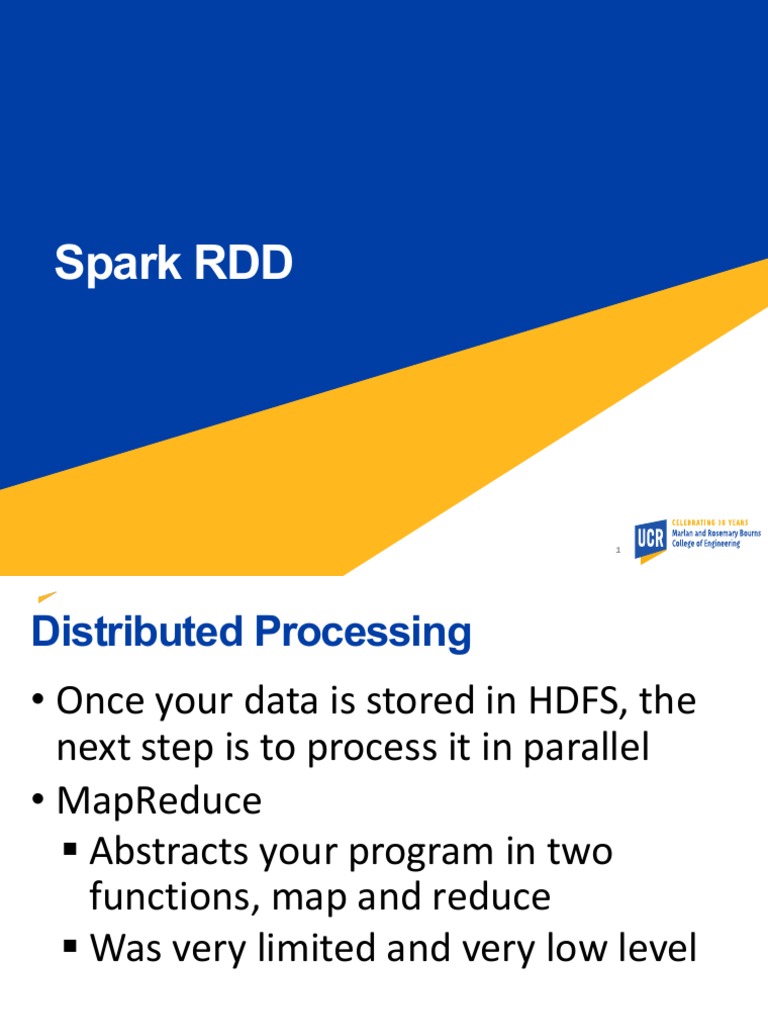 CS226 06 RDD PDF Apache Spark Map Reduce