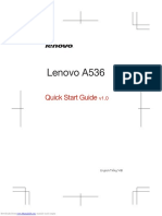 Lenovo A536: Quick Start Guide