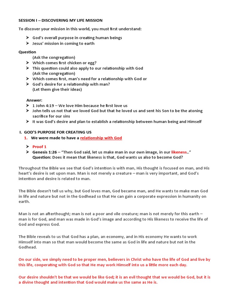 Discovering Your Life Mission in God | PDF | Jesus | Paul The Apostle