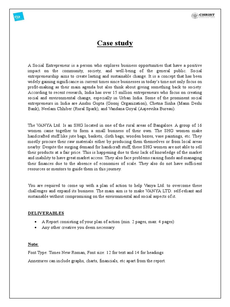 Case Study Competition - CSA | PDF | Finance & Money Management