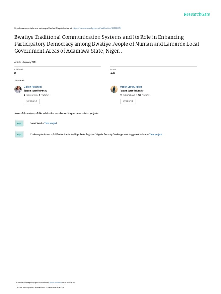 Bwatiye Communication & Participatory Democracy | PDF | Communication ...