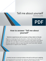 Tell Me About Yourself - 1st Question