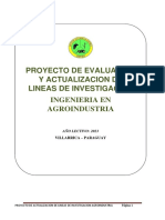 Actualización de Las Lineas de Investigación Ing. en Agroindustria Año 2023