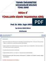 Yildiz Teknik Üniversitesi: Bölüm 6 ' Tünellerin Sismik Tasarimina Giriş