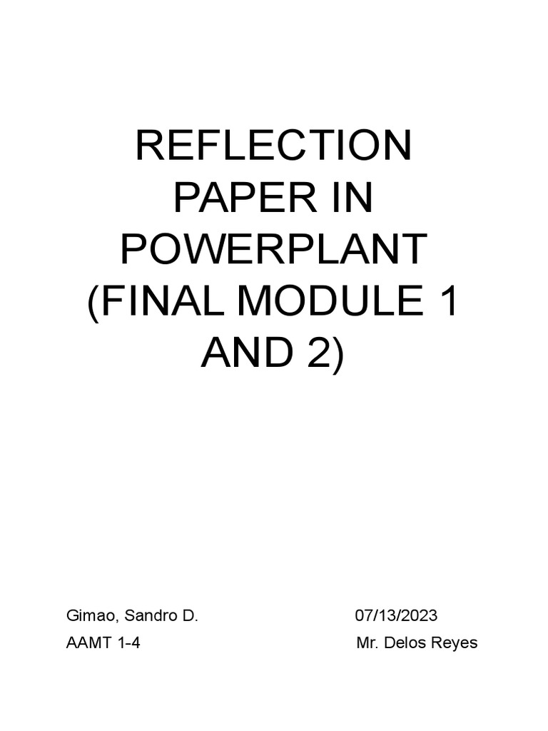 Reflection paper pdf engines aircraft