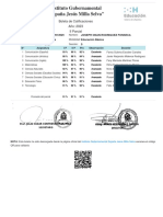 Instituto Gubernamental "España Jesús Milla Selva": Boleta de Calificaciones Año: 2023 II Parcial