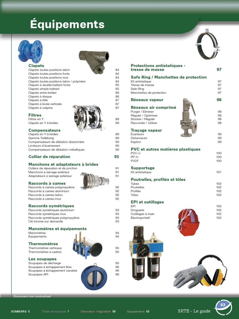 Guide SRTE : Clapets et Équipements | PDF | Soupape | Acier inoxydable