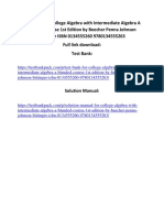 College Algebra With Intermediate Algebra A Blended Course 1st Edition by Beecher Penna Johnson Bittinger ISBN Test Bank