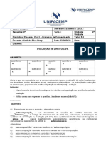 Avaliação 2023 Processo Civil I