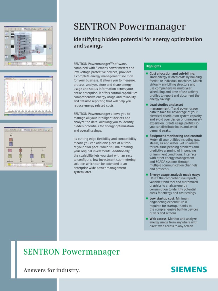 Siemens SENTRON Powermanager Overview | PDF | World Wide Web | Internet ...