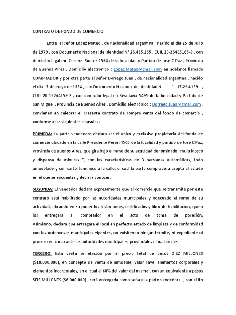 Fondo de Comercio PDF Buenos Aires