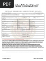 Certificate of Examination and Test of Engine Generator: Certificate No.:DG/C1 Job No.: ASC-18N-0262