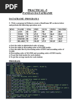 Dataframe Practical