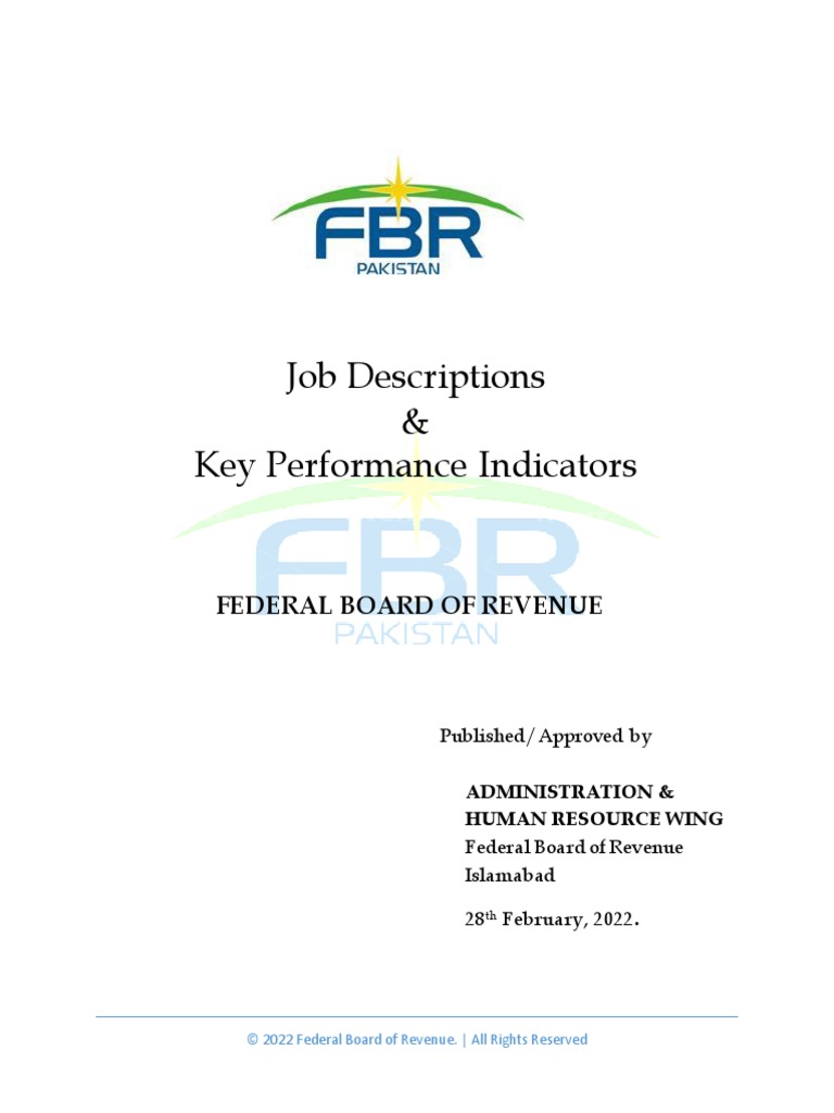 Job Description PDF Taxes Performance Indicator