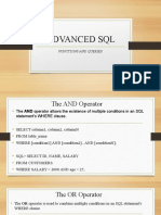 Advanced SQL Functons