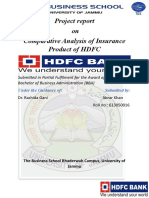 Comparative Analysis of Insurance Product of HDFC Bank