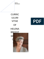 Curriculum Vitae of Helena Breedt