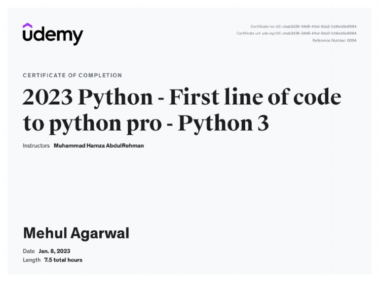 Python Certificate | PDF