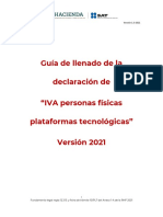 Guía de Llenado de La Declaración de "IVA Personas Físicas Plataformas Tecnológicas" Versión 2021