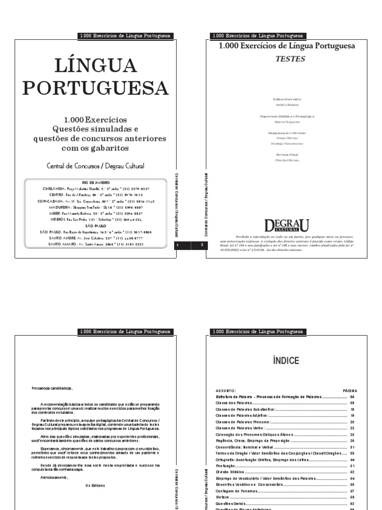 1.000 Exercícios de Português | PDF | Pronome | Palavra
