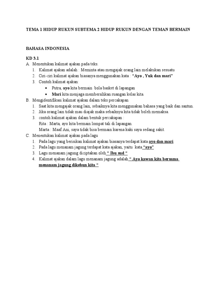 Rukun Bermain dengan Teman | PDF