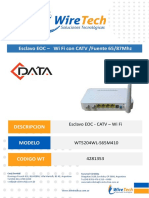 Esclavo EOC - Wi Fi Con CATV /fuente 65/87Mhz