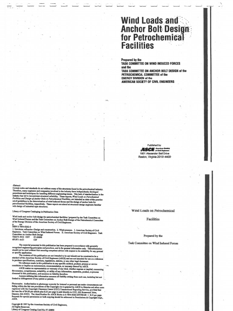 Wind Loads and Anchor Bolt Design for Petrochemical Facilities PDF