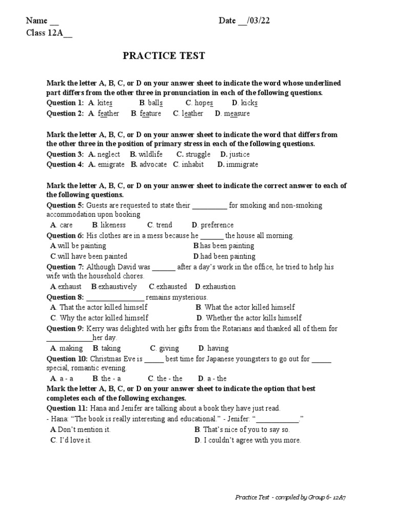 Practice Test G6 Download Free PDF Earthquakes Oceans