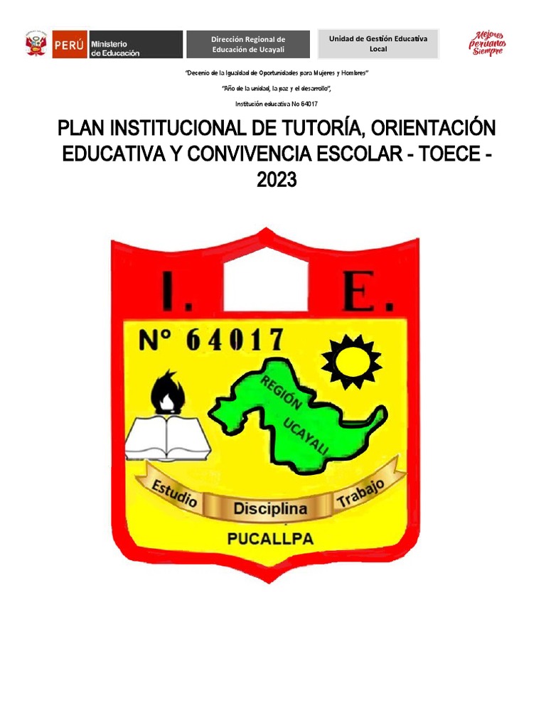 Plan de Convivencia Escolar Democratica 2023 2 64017 | Descargar gratis ...