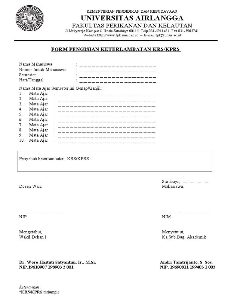 Keterlambatan Krs Atau Kprs Pdf