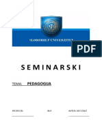 Seminarski: Pedagogija