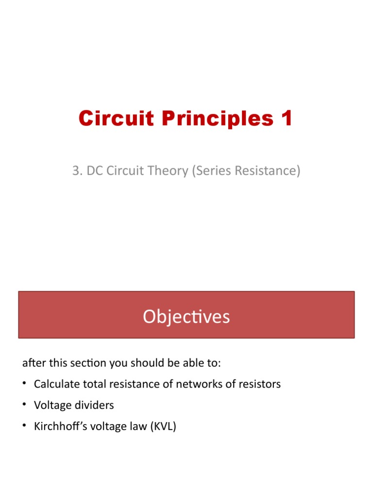 DC Circuit Theory (Series Resistance) | PDF | Series And Parallel ...