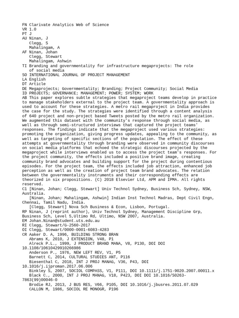 WoS) Plain Text n189 | PDF | Social Media | Popular Culture
