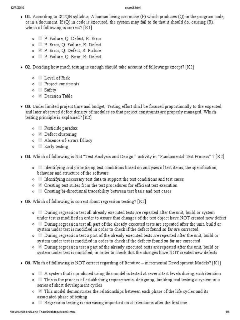 Exam 3 | PDF | Software Testing | Software Quality