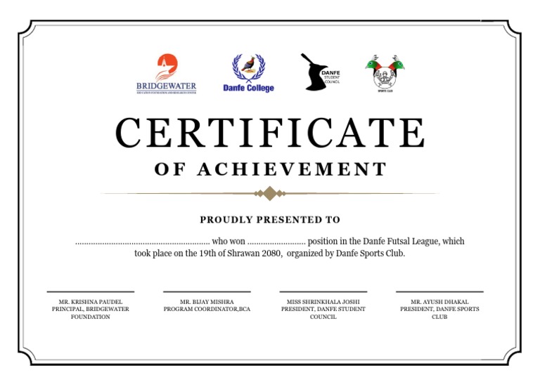 Certificate Sports PDF Sports Recreation