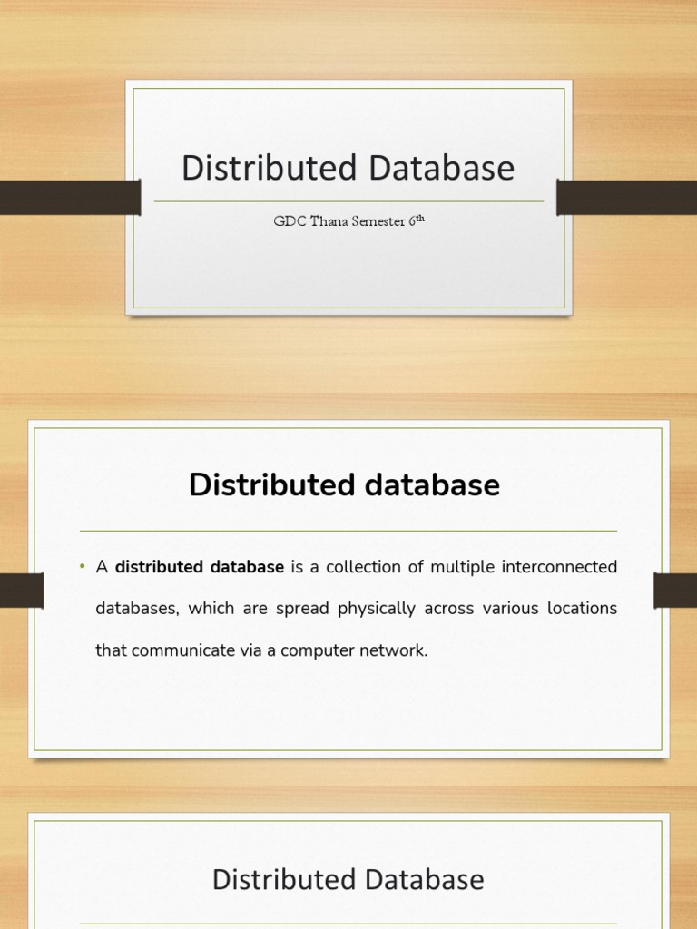 Distributed Database: GDC Thana Semester 6 | PDF | Databases | Database ...