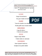 Menu de 1er Semestre de Mai