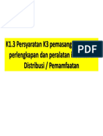 Persyaratan K3 Pemasangan Instalasi, Perlengkapan Dan Peralatan Instalasi Di Pemamfaatan