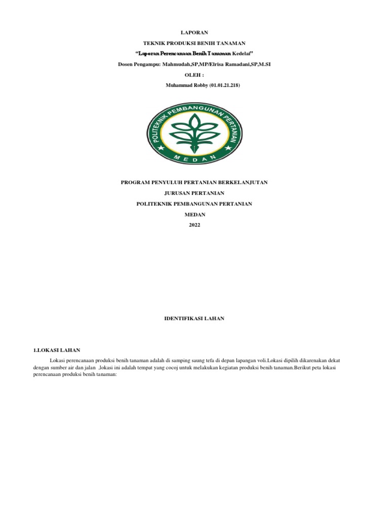 Identifikasi Lahan - Muhammad Robby | PDF