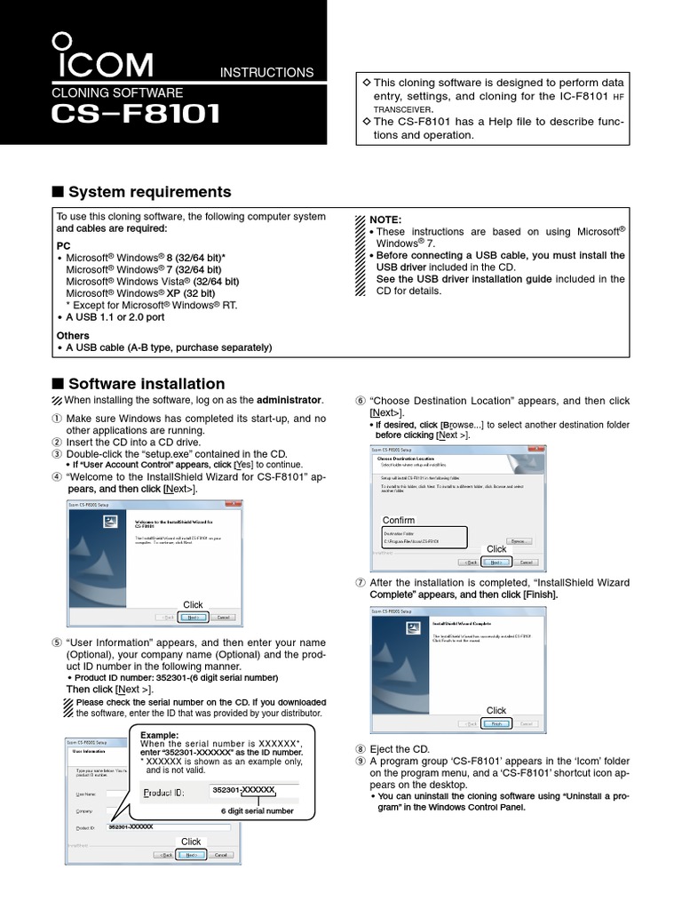 CS F8101 Cloning Software Instruction Manual PDF Microsoft Windows