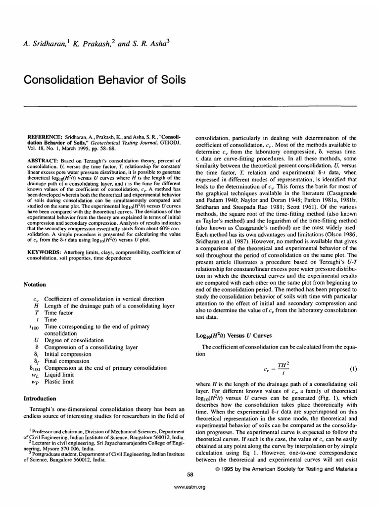 Sridharan Et Al. 1995 PDF Earth Sciences Continuum Mechanics