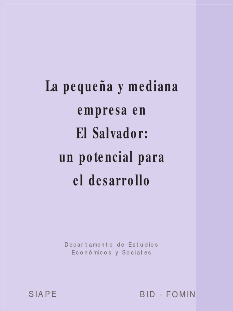 Potencial de las PYMES en El Salvador | PDF | Pequeñas y medianas ...